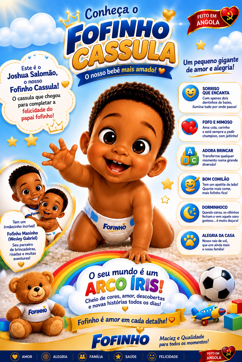 Fofinho Cassula, Joshua Salomão, mascote bebé da marca Fofinho