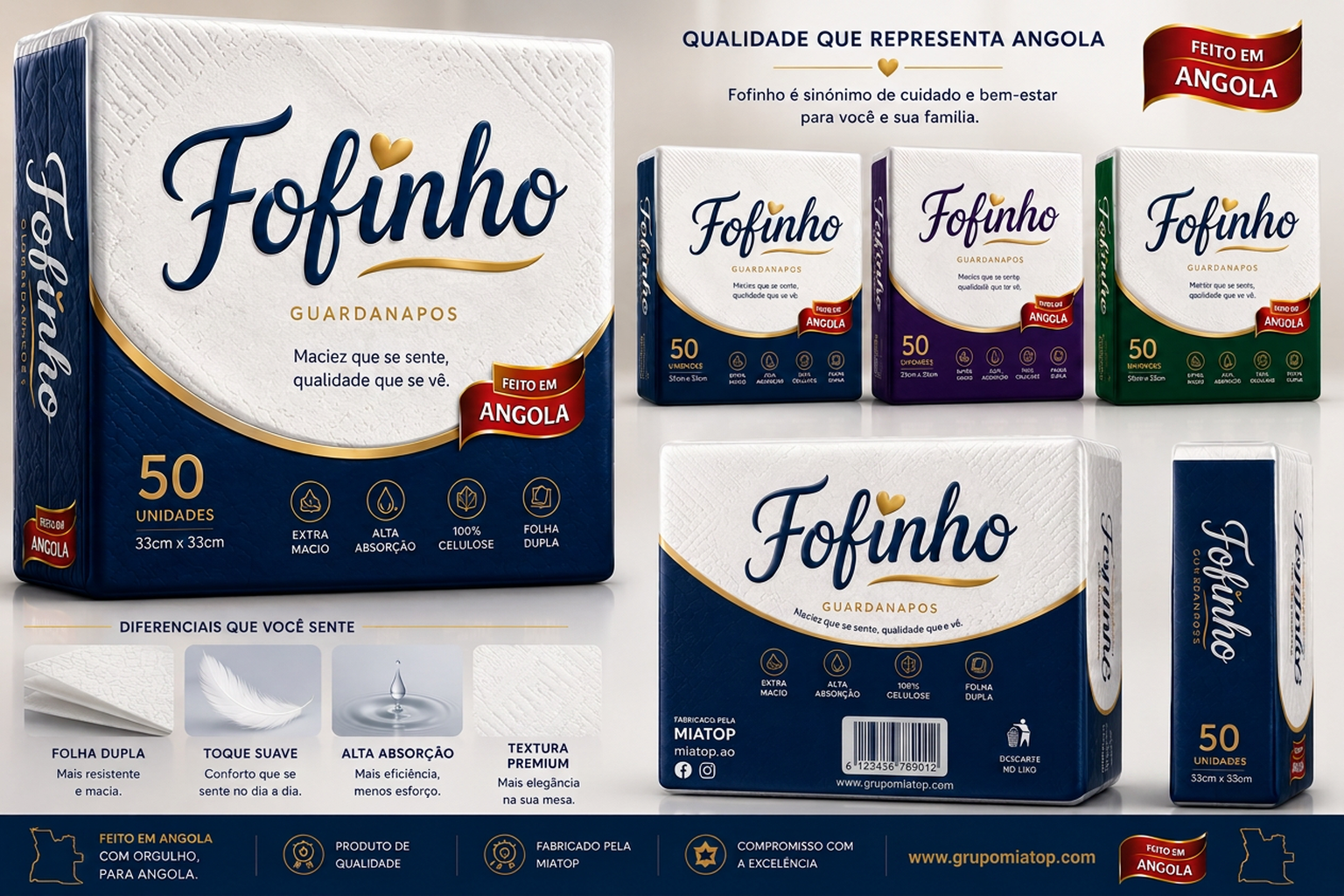Guardanapos Fofinho Premium 50 unidades
